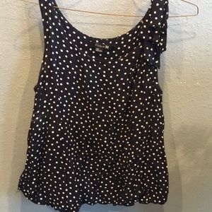Navy polka dot forever 21 bow shoulder shirt
